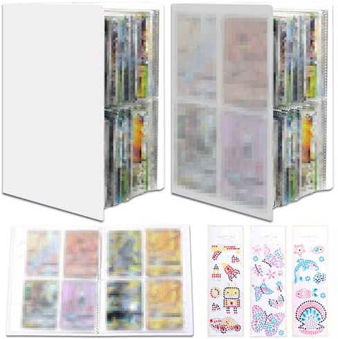 PIWOSGOL 2 PCS Sammelkarten Album,Insgesamt 60 seitlich Transparent Sammelalbum für 480 Karten,Sammelalbum für karten Wasserdicht für Spielkarten,Sportkarten,Photocard,Geschenk für kinder(6.6 X 9.1cm)