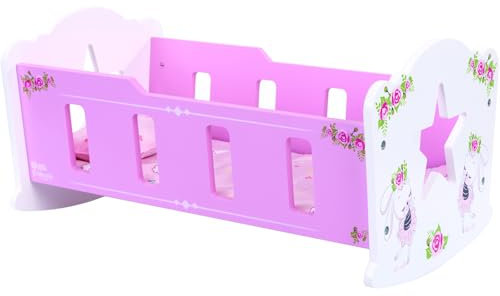 NATURPLAY Cuna para Muñecas Balancín de Madera 23x28x47 cm.