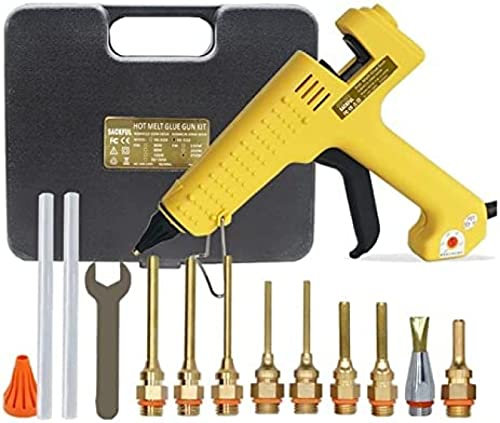 Pistola per colla a caldo senza fili Scatola per pistola per colla 200W Pistola per colla a caldo 250W Temperatura regolabile Pistola per adesivo termico con ugello lungo Set di strumenti pr