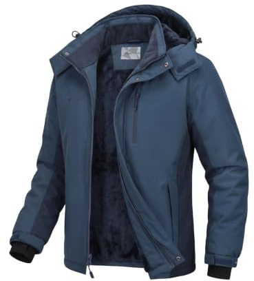 OutPro Herren Skijacke Winterjacke Warme FleecejackeWasserdicht Winddicht Funktions Baumwolljacke Winterjacke Outdoor Wandern
