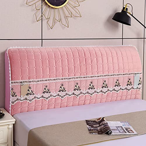 Bett kopfteil bezug Bettkopfteilbezug weicher Samt gesteppter Rückenlehnenbezug Kopfteilbezug Doppelbett Einzelbett Leder/Holz/Eisen Bettkopfteilbezug Dekoration Pink1-200cm