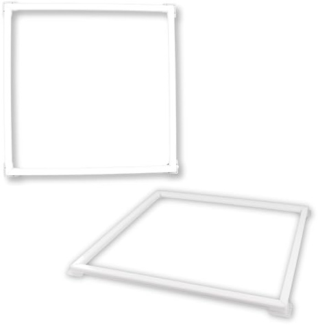 LUXULA 2er Pack beleuchteter LED Rahmen 62x62cm - steckbarer Leuchtrahmen - 40W 4000lm - 4000K Neutralweiß - inkl. 230V Netzteil - Lichtdesign - Alternative zu LED-Panel Rasterleuchte Einbaulampe
