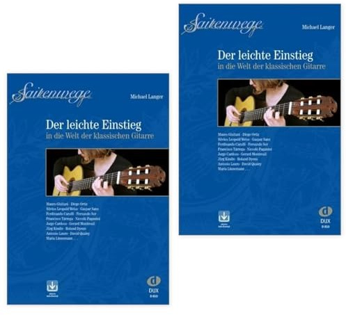 2 x Der leichte Einstieg - Saitenwege: (Doppelpack) von Michael Langer mit Audio Download- ISBN 9783868490091 + Soundman Reinigungstuch + Pleks (2er Pack)