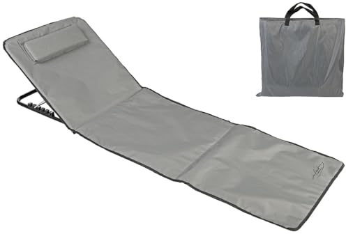 infactory ultraleichte Strandliege: Faltbare Strandliege, stufenlos verstellbare Rückenlehne, 145x47x40 cm (Strandmatte, Sonnenliege, Boden)