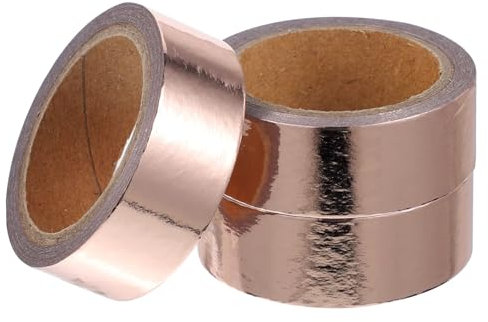 DIYEAH 3rollen Metallic Washi Tape Roségold Selbstklebende Dekorband Für Scrapbooking -projekte Und Bastelarbeiten Hochwertige Leicht Abreißbare Klebebänder Mit Klaren Farben Und