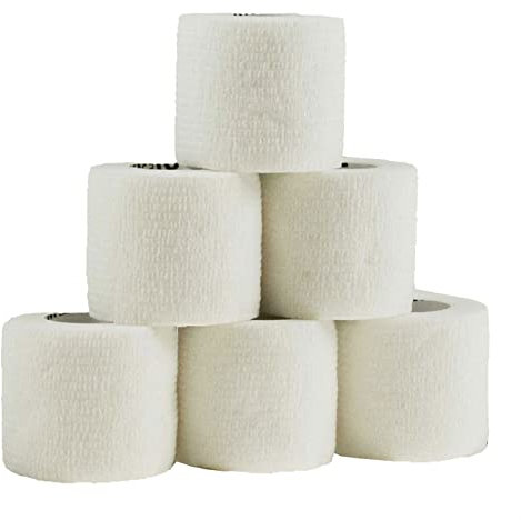 1/3/6 Haftbandagen Größe+Farbe wählbar - selbsthaftende Bandage Fixierverband selbstklebend, Farbe:6 Stück | 5 cm | weiß