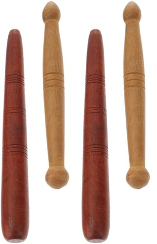 TOVINANNA 4stücke Holzstab-massagegerät für Fuß und Handmassage Manueller Akupressur-massagestab aus Holz Abgerundete Kanten für Sicheren Gebrauch zur Entspannung von Kopf bis Fuß