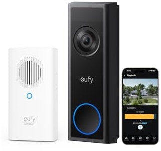 eufy Security Video Doorbell Camera Wireless C31 with Chime, 2K FHD, Dual Power Options, Live Video Call, Easy Installation, Quick-Release Battery, 24/7 Recording, No Monthly Fee