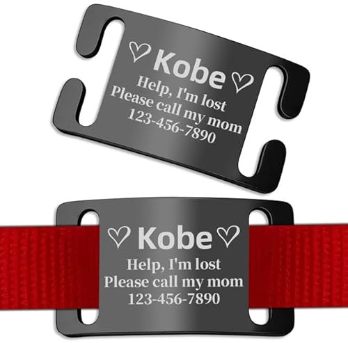 Medaglietta Cane Personalizzata - Targhetta con Incisione Identificativa per Collari Cani e Gatto | Silenzioso, Durevole, Adatto a colletti larghi 1cm-2,5 cm