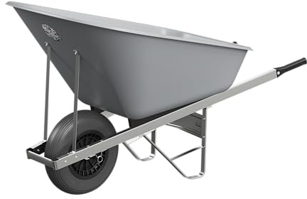 Agri Barrow Wheel Barrow 160 Litre Plastic Wheelbarrow with Puncture Proof Tires, Grey- Ideal for Equestrians, Gardeners, Yard & Garden Maintainers, Farmers, Stable Workers, Allotment Owners