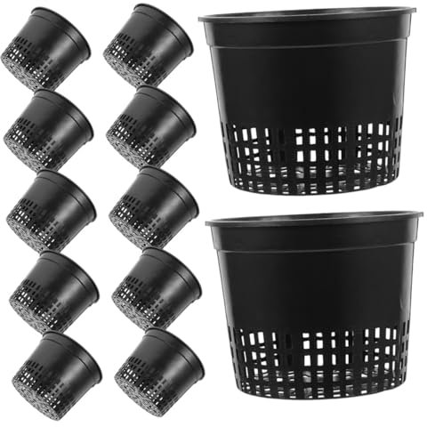 POPETPOP 12pezzi Vasi Rete in Plastica Riutilizzabili Per Coltivazione Tazze in Rete Per Piantare Piccoli Cestini Per Balcone e Vivaio Adatti Per Ortaggi e