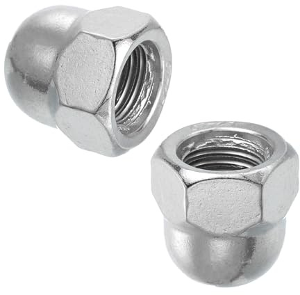 sourcing map 2 tuercas de bellota M20 x 2,5 mm, tuercas métricas de acero inoxidable 304 con cabeza hexagonal de cabeza de cúpula, acabado brillante para lámparas, máquinas, proyectos de bricolaje