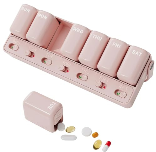 Portapillole Supplemento Portatile Di Organizzazione Quotidiana | Distributore di Pillole Organizer Settimanale Contenitore per viaggio portatile integratori olio di pesce scatola per donna