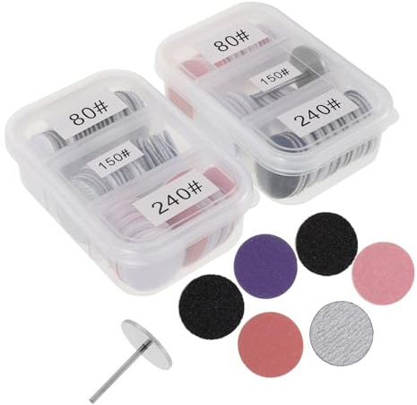 OATIPHO 2 Impostati Dischi Abrasivi per Fresa con Carta Vetrata Colorata per Pedicure e Manicure Professionale Accessori Resistenti per Cura Unghie e Piedi