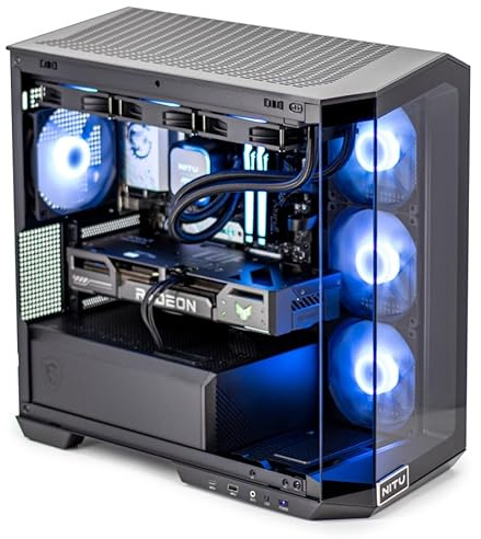 NITU Gaming PC | AMD Ryzen 5-9600X + RX 9060 XT 16 GB | 16 GB DDR5 | SSD NVMe 1 TB | Windows 11 Home | PC Gamer 1080p/1440p Ray Tracing | Fuente 650W Bronze | Unidad Central de Alto Rendimiento