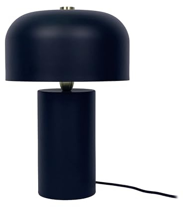 Relaxdays Tischlampe, Pilz Design, Metall, E14, Nachttischlampe mit Kabel, HxD: 40 x 25 cm, Schreibtischlampe, schwarz