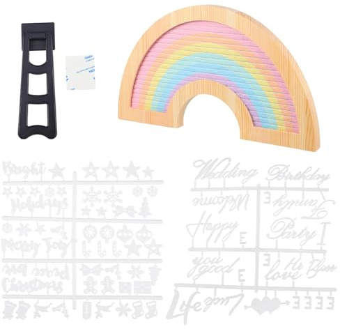 DOITOOL Tableau à Lettres en Feutre DIY Cadre Bois Massif Macaron, Tableau Décoratif pour Affichage et Messages Personnalisables, Support Amovible pour Décoration Murale et Bureau
