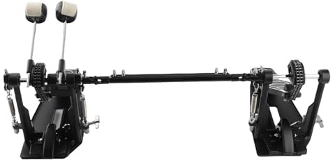 Akozon Professionell Dubbelpedal Zink Aluminium Dubbelkedjesystem Fast Grepp Stabil Kraftfull för Trummisar Bass Foot Kick (Trampa)