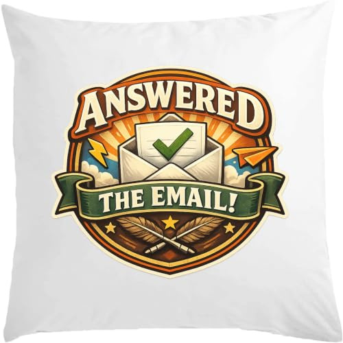 Kreativ design firar e-postsvar vit kudde 40 x 40 cm med fyllning vit