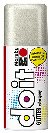 Marabu 21075006582 - Do it Glitter silber, Colorspray auf Acrylbasis, styroporfest, sehr schnell trocknend, transparent mit faszinierenden Glittereffekten, lichtecht, 150 ml Sprühdose
