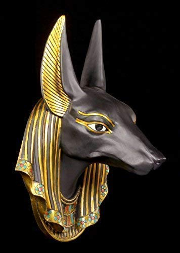 Figuren Shop GmbH Ägyptisches Wandrelief - Anubis Kopf | Deko Figur Ägypten Schakal Gott