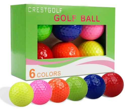 Crestgolf Mixed Colored Golf Ball, Driving Range Golf Balls, Golf Practice Ball, (six color)
