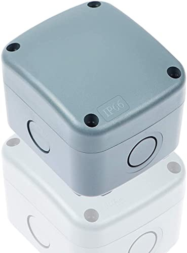 Nineleaf ABS Abzweigdose Außen IP66, Verteilerdose Universal elektrische Projekt Gehäuse 86 x 74 x 62mm, Verteilerdose Außen Wasserdicht, UV beständig, ideal für die Verkabelung im Freien