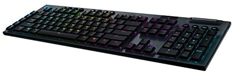 Logitech G G915 LIGHTSPEED Tastiera Gaming Meccanica Wireless, Profilo Ribassato, GL-Tactile Switches, LIGHTSYNC RGB, Design ultrasottile, +30 ore di durata della batteria, QWERTY US Layout - Nero