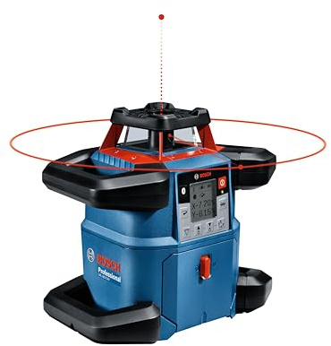 Bosch Professional 18V System Laser rotatif GRL 600 CHV 18V (1 batterie 18V, 4Ah + chargeur, connecté, 600m, coffret de transport)