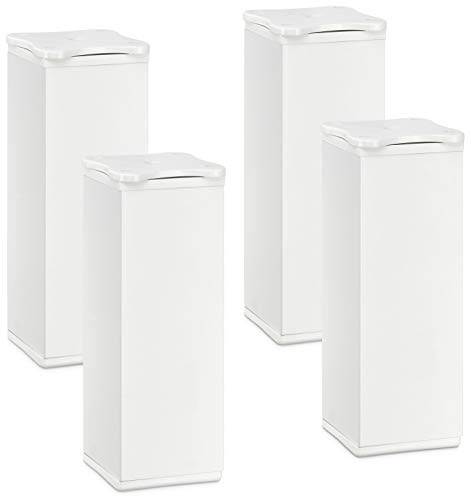 SOTECH 4 Stück Möbelfüße Quebec 120 mm 40 x 40 mm weiß | Schrankfüße aus Aluminium höhenverstellbar + 10 mm