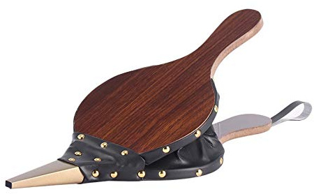 UNAOIWN Fireplace Bellows Large 15.5” x 6.7” Indoor Brown Wood Air Blower for Barbecue, Camping BBQ Grill Chimney Outdoor with Hanging Strap Cast Nozzle