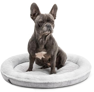 lionto Lettino Cani rotondo Cuscino Cani Divano Cani Lettino Gatti Donut, 65 cm Ø Grigio