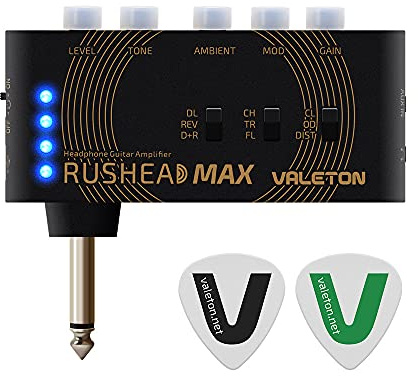 VALETON Guitar Headphone Amplifier Multi Effects Pocket Rechargeable Rushead Max Mini Practice Amplifier