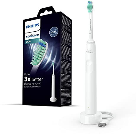 Philips Sonicare 2100 Series Sonic Electric Toothbrush, with Slim and Ergonomic Design, Smartimer and Quadpacer, HX3651/13