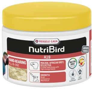 Versele-Laga NutriBird A19 | 250 g | Handaufzuchtfutter für Aras, Graupapageien und Edelpapageien | Zur Unterstützung der Entwicklung | Mit Prebiotika und Verdauungsenzymen