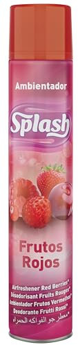 SPLASH | Spray Aromatizador | Ambientador Duradero, Refresca y Elimina Olores | Fragancia Fresca Frutos Rojos | Agitar Antes de Usar | 750 ml