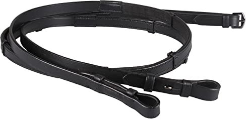 ARBO-INOX Zügel Reitzügel mit Anti-Rutsch Innenseite Leder (Pony, SCHWARZ)