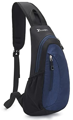 Larkumio Sling Brusttasche Große Kapazität Wsserdicht, Nylongewebe Verstellbare Schultergurte Für Outdoor-Sportarten, Umhängetasche Herren, Dunkelblau
