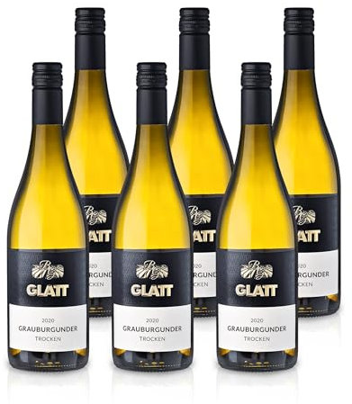 GLATT Grauburgunder trocken 2020 | Qualitätswein vom Kaiserstuhl/Baden, Deutschland | Leicht & Fruchtig im Geschmack | Weißwein aus der Pinot Gris-Traube (6x0,75l)