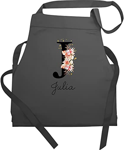 Geschenk mit Namen personalisiert by Shirtracer - Schürze - und Initialen - Buchstabe mit Name personalisiert I Anfangsbuchstabe I Initiale