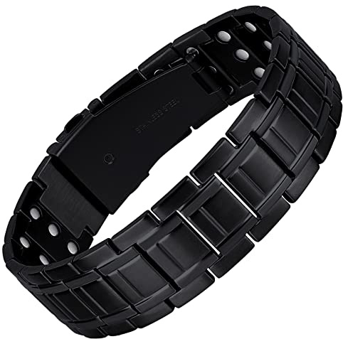 Jeracol Magnetarmband Herren Mit 3x Ultra Starke 3500 Gauss Magnete Lymphdrainage magnet armband herren,Removal Tool Und Geschenkbox