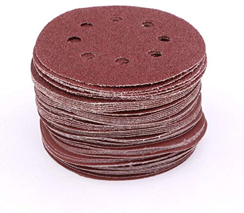 10 Stück 5 Zoll 125 mm rundes Schleifpapier mit acht Löchern, Körnung 40–2000, Klett-Schleifscheibe, Körnung 40, 10 Stück