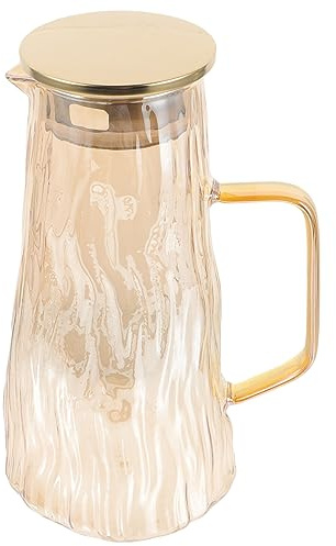 Angoily Tetera De Vidrio Jarra Infusora Contenedores De Jugo Jarra De Jugo De Naranja Hervidores Frios Hervidor De Agua Fría Decantadores De Vino Jarra De Vidrio Caliente Espesar Colocar