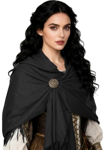 keland Damen Pashminas Schal Wrap Kaschmir Umschlagtuch Großes Schultertuch mit Brosche