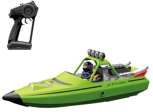 Goolsky Ferngesteuertes Boot, 2,4 GHz, 28 km/h, ferngesteuertes Schiff, Erinnerung an niedrigen Batteriestand/Überstandserinnerung/Wassergekühlte Kühlung/Anti-Rollover/Turbojet Power