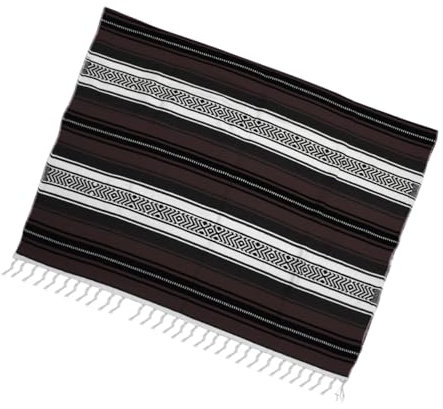 OUNONA Mexikanische Decke Weiche Gewebte Sofadecke und Yogamatte aus Gemischtem Polyester und Baumwolle im Boho Style für Schlafzimmer und Esszimmer