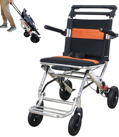Polironeshop KIO: Carrozzina Pieghevole da Transito in Alluminio – Leggera e Pratica per Viaggi e Utilizzo Quotidiano sedia a rotelle con schienale reclinabile; carrozzina per assistenza
