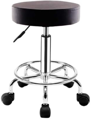 GTOULHH Bar Stühle Bar Stools Verstellbarer, Drehbarer Barhocker, Runder Barhocker Mit Rollen Und Fußstütze, Barhocker Aus Metall Mit Sitz Aus PU-Leder Barhocker Outdoor