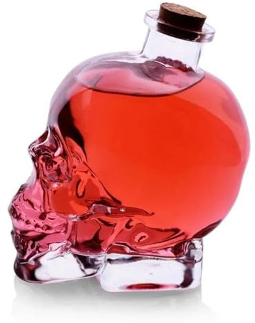 Creative Skeleton Head Wine Bottle,Crystal Glass Wine Carafe with Cork Stopper,Drink Dispenser,Wine Decanter for Bar Party Home Decor Wine Aerator