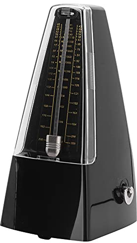 ZenithAur Mechanisches Metronom: Universeller Anti-Vibrations-Pyramidenstil, ideal für Klavier, Schlagzeug, Bass, Violine, klassisches Metronom mit Tastenaufzug, resistent gegen (Schwarz)